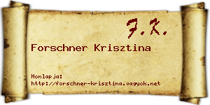 Forschner Krisztina névjegykártya